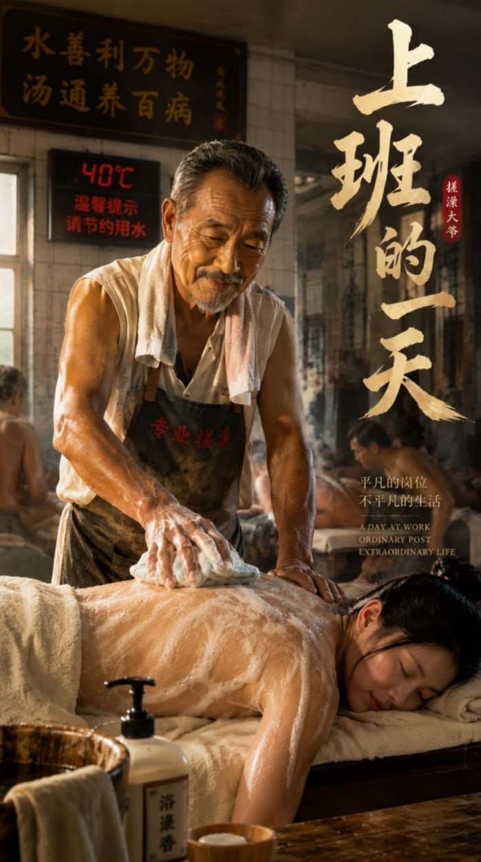 搓澡大爷上班的一天海报